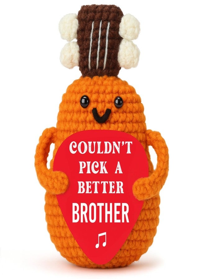 Hweijm Handmade Crochet Guitar Gift for Brother Birthday, Unique Funny Music Lover Keepsake, Collectible Mini Guitarist Present for Men, Thoughtful Graduation from Sibling - Image 1